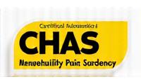 CHAS Certified Contractor logo, indicating health and safety compliance.