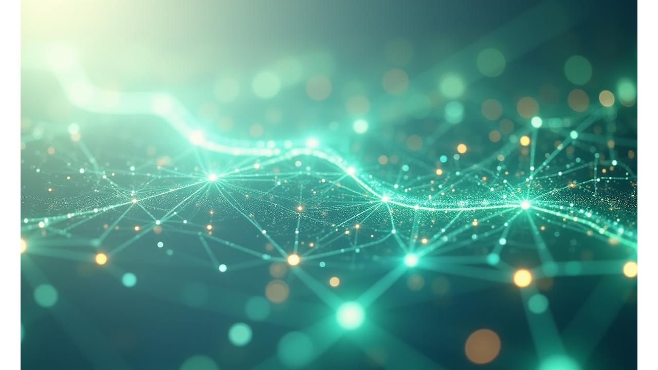 Dynamic visualization of an intelligent modern energy grid with data flowing between renewable sources, storage, and consumers